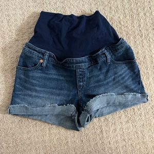 Gap denim maternity shorts
